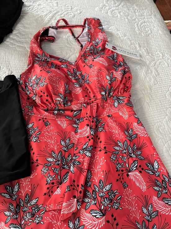 Other - Kate Kasin Coral Floral Halter Swimdress
